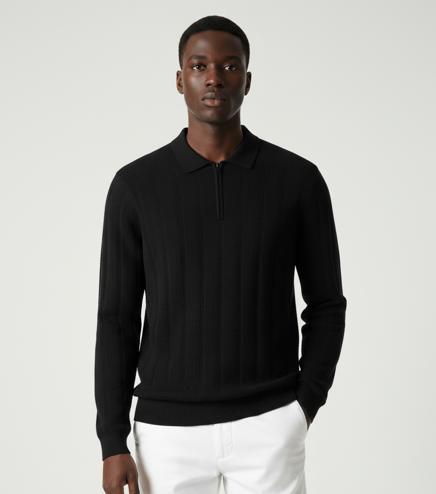 Knitted Polo Black