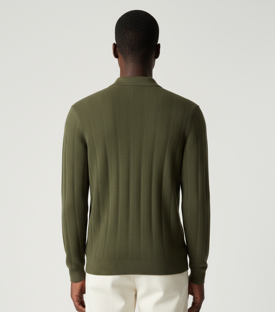 Knitted Polo Green