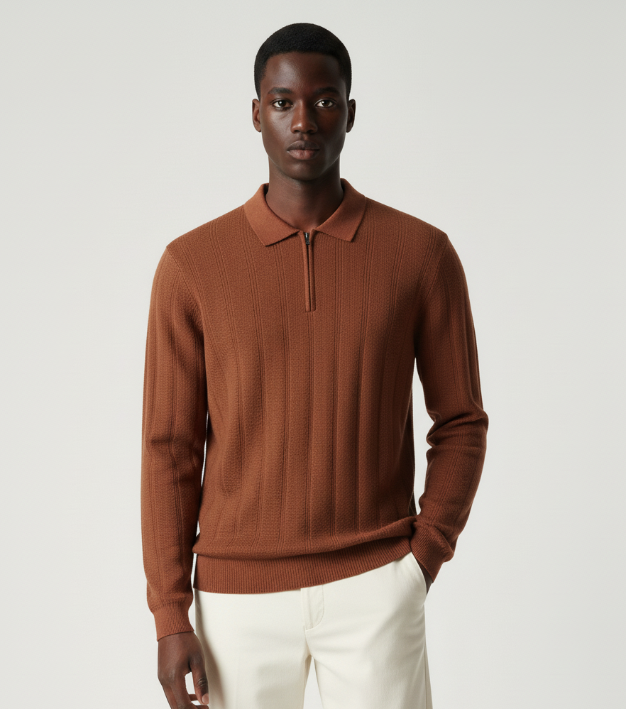 Knitted Polo Brown