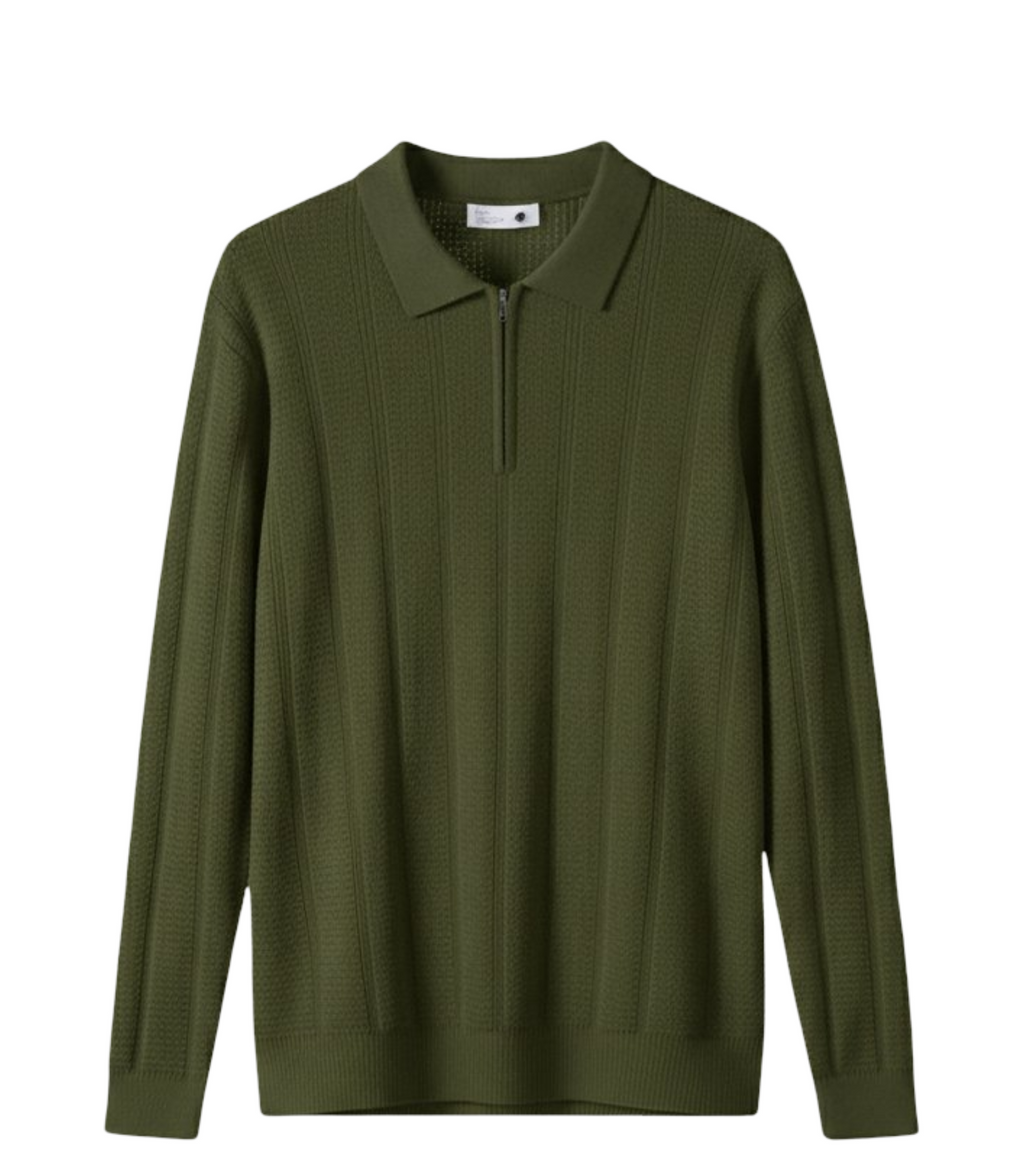 Knitted Polo Green